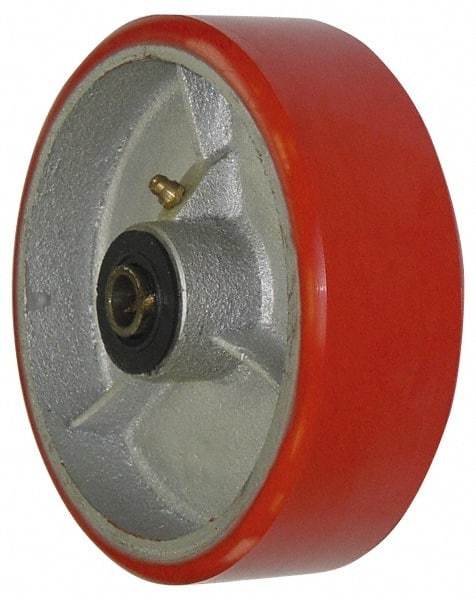 Value Collection - 4 Inch Diameter x 2 Inch Wide, Polyurethane Caster Wheel - 900 Lb. Capacity, 2-3/16 Inch Hub Length, 3/4 Inch Axle Diameter, Roller Bearing - USA Tool & Supply