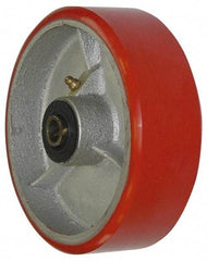 Value Collection - 6 Inch Diameter x 2 Inch Wide, Polyurethane Caster Wheel - 1,100 Lb. Capacity, 2-3/16 Inch Hub Length, 3/4 Inch Axle Diameter, Roller Bearing - USA Tool & Supply