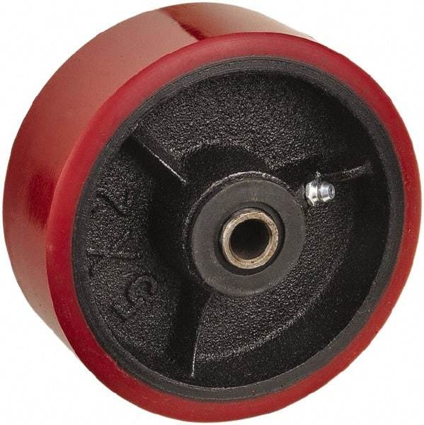 Value Collection - 5 Inch Diameter x 2 Inch Wide, Polyurethane Caster Wheel - 1,000 Lb. Capacity, 2-3/16 Inch Hub Length, 3/4 Inch Axle Diameter, Roller Bearing - USA Tool & Supply