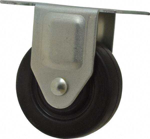 Value Collection - 3" Diam x 13/16" Wide x 3-1/2" OAH Top Plate Mount Rigid Caster - Soft Rubber, 110 Lb Capacity, Plain Bearing, 2-9/16 x 3-5/8" Plate - USA Tool & Supply
