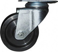 Value Collection - 6" Diam x 2" Wide x 7" OAH Top Plate Mount Swivel Caster - Polyurethane Mold onto Cast Iron Center, 1,000 Lb Capacity, Roller Bearing, 4 x 4-1/2" Plate - USA Tool & Supply