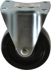 Value Collection - 4" Diam x 1-1/4" Wide x 5-13/32" OAH Top Plate Mount Rigid Caster - Phenolic, 230 Lb Capacity, Roller Bearing, 2-7/8 x 3-5/8" Plate - USA Tool & Supply