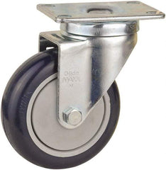 Value Collection - 4" Diam x 1-1/4" Wide x 5-13/32" OAH Top Plate Mount Swivel Caster - Polyurethane, 230 Lb Capacity, Ball Bearing, 2-7/8 x 3-5/8" Plate - USA Tool & Supply