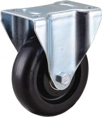 Value Collection - 4" Diam x 1-1/4" Wide x 5-13/32" OAH Top Plate Mount Rigid Caster - Polyurethane, 175 Lb Capacity, Ball Bearing, 2-7/8 x 3-5/8" Plate - USA Tool & Supply