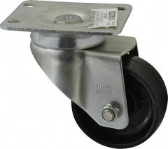 Value Collection - 3" Diam x 1-1/4" Wide x 4-1/8" OAH Top Plate Mount Swivel Caster - Polyolefin, 180 Lb Capacity, Plain Bearing, 2-7/8 x 3-5/8" Plate - USA Tool & Supply