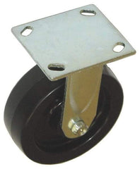 Value Collection - 4" Diam x 2" Wide x 5-5/8" OAH Top Plate Mount Rigid Caster - Phenolic, 800 Lb Capacity, Roller Bearing, 4 x 4-1/2" Plate - USA Tool & Supply