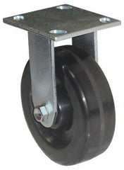 Value Collection - 4" Diam x 1-1/2" Wide x 5-5/8" OAH Top Plate Mount Rigid Caster - Phenolic, 600 Lb Capacity, Roller Bearing, 4 x 4-1/2" Plate - USA Tool & Supply