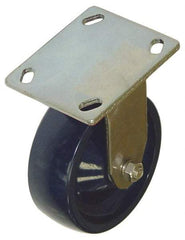 Value Collection - 4" Diam x 2" Wide x 5-5/8" OAH Top Plate Mount Rigid Caster - Polyurethane, 600 Lb Capacity, Roller Bearing, 4 x 4-1/2" Plate - USA Tool & Supply
