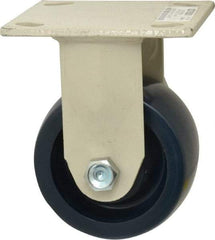 Value Collection - 4" Diam x 2" Wide x 5-5/8" OAH Top Plate Mount Rigid Caster - Polyurethane, 600 Lb Capacity, Delrin Bearing, 4 x 4-1/2" Plate - USA Tool & Supply