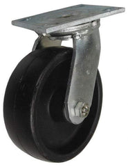 Value Collection - 8" Diam x 2" Wide x 9-1/2" OAH Top Plate Mount Swivel Caster - Polypropylene, 800 Lb Capacity, Roller Bearing, 4 x 4-1/2" Plate - USA Tool & Supply