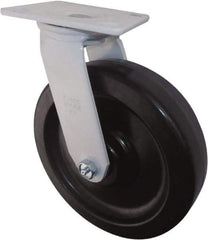 Value Collection - 8" Diam x 2" Wide x 9-1/2" OAH Top Plate Mount Swivel Caster - Phenolic, 1,200 Lb Capacity, Roller Bearing, 4 x 4-1/2" Plate - USA Tool & Supply