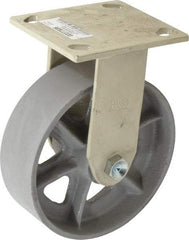 Value Collection - 6" Diam x 2" Wide, Semi-Steel Rigid Caster - 1,200 Lb Capacity, Top Plate Mount, 4" x 4-1/2" Plate, Plain Bearing - USA Tool & Supply
