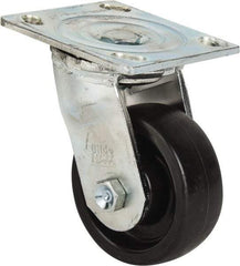 Value Collection - 4" Diam x 1-1/2" Wide x 5-5/8" OAH Top Plate Mount Swivel Caster - Polypropylene, 400 Lb Capacity, Roller Bearing, 4 x 4-1/2" Plate - USA Tool & Supply