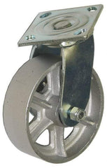 Value Collection - 4" Diam x 2" Wide x 5-5/8" OAH Top Plate Mount Swivel Caster - Semi-Steel, 1,000 Lb Capacity, Roller Bearing, 4 x 4-1/2" Plate - USA Tool & Supply