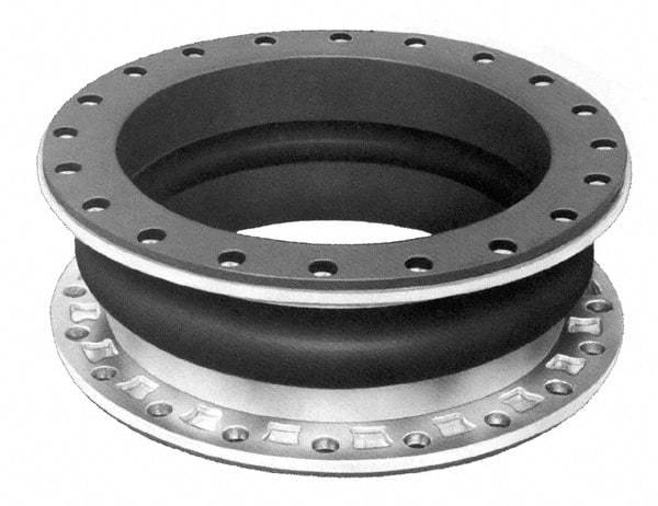 Mercer Rubber - 8" Pipe, Neoprene Single Arch Pipe Expansion Joint - 6" Long, 3/4" Extension, 1-3/4" Compression, 220 Max psi, Flanged - USA Tool & Supply