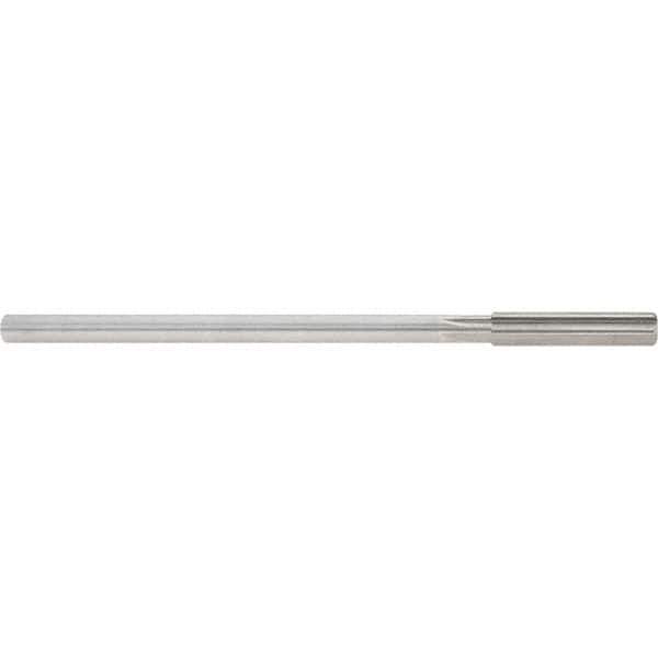 Made in USA - 3/8" High Speed Steel 6 Flute Chucking Reamer - Straight Flute, 0.3105" Straight Shank, 1-3/4" Flute Length, 7" OAL - USA Tool & Supply