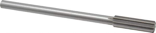 Made in USA - 19/32" High Speed Steel 8 Flute Chucking Reamer - Straight Flute, 0.4355" Straight Shank, 2" Flute Length, 8" OAL - USA Tool & Supply