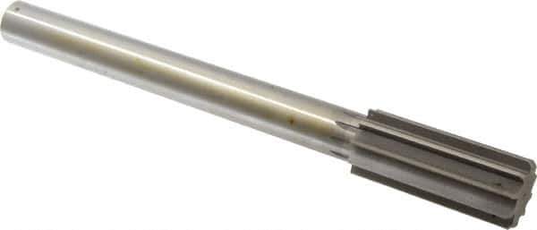 Made in USA - 1-3/8" High Speed Steel 10 Flute Chucking Reamer - Straight Flute, 1" Straight Shank, 3-1/4" Flute Length, 12" OAL - USA Tool & Supply