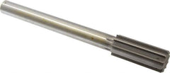 Made in USA - 1-3/8" High Speed Steel 10 Flute Chucking Reamer - Straight Flute, 1" Straight Shank, 3-1/4" Flute Length, 12" OAL - USA Tool & Supply