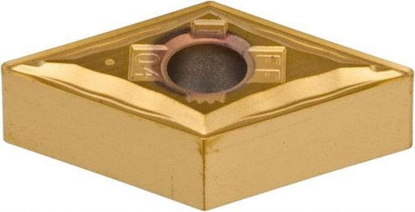 Kennametal - DNMG331 FF Grade KT315 Cermet Turning Insert - TiN/TiCN/TiN Finish, 55° Diamond, 3/8" Inscr Circle, 3/16" Thick, 1/64" Corner Radius - USA Tool & Supply