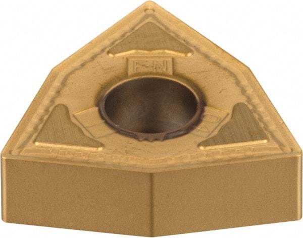 Kennametal - WNMG431 FN Grade KT315 Cermet Turning Insert - TiN/TiCN/TiN Finish, 80° Trigon, 1/2" Inscr Circle, 3/16" Thick, 1/64" Corner Radius - USA Tool & Supply