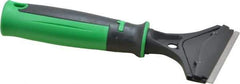 Unger - Stiff Carbon Steel 1-Edge Scraper - 4" Blade Length, Plastic Handle - USA Tool & Supply