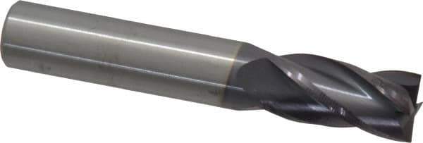M.A. Ford - 1/2", 1" LOC, 1/2" Shank Diam, 3" OAL, 4 Flute, Solid Carbide Square End Mill - Single End, TiAlN Finish, Spiral Flute, 30° Helix, Centercutting, Right Hand Cut, Right Hand Flute, Series 111 - USA Tool & Supply