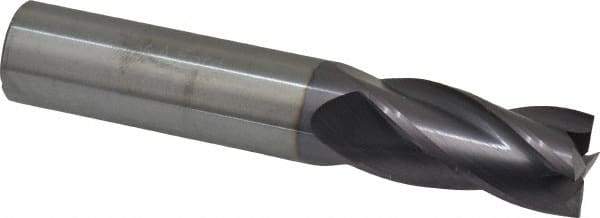 M.A. Ford - 5/8", 1-1/4" LOC, 5/8" Shank Diam, 3-1/2" OAL, 4 Flute, Solid Carbide Square End Mill - Single End, TiAlN Finish, Spiral Flute, 30° Helix, Centercutting, Right Hand Cut, Right Hand Flute, Series 111 - USA Tool & Supply