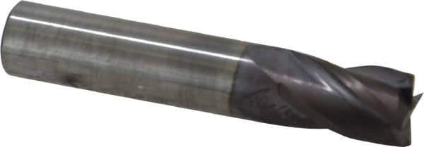M.A. Ford - 3/8", 5/8" LOC, 3/8" Shank Diam, 2" OAL, 4 Flute, Solid Carbide Square End Mill - Single End, TiAlN Finish, Spiral Flute, 30° Helix, Centercutting, Right Hand Cut, Right Hand Flute, Series 163 - USA Tool & Supply