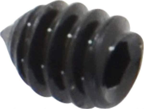 Value Collection - #6-32 UNC, 3/16" OAL, Cone Point Set Screw - Grade 8 Alloy Steel, 1/16" Key - USA Tool & Supply