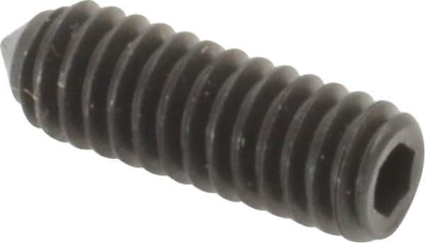 Value Collection - #8-32 UNC, 1/2" OAL, Cone Point Set Screw - Grade 8 Alloy Steel, 5/64" Key - USA Tool & Supply