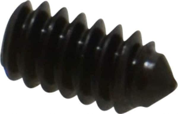 Value Collection - #10-24 UNC, 3/8" OAL, Cone Point Set Screw - Grade 8 Alloy Steel, 3/32" Key - USA Tool & Supply