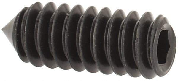 Value Collection - #10-24 UNC, 1/2" OAL, Cone Point Set Screw - Grade 8 Alloy Steel, 3/32" Key - USA Tool & Supply