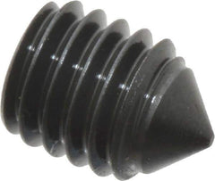 Value Collection - #10-32 UNF, 1/4" OAL, Cone Point Set Screw - Grade 8 Alloy Steel, 3/32" Key - USA Tool & Supply