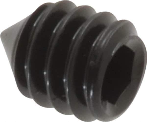 Value Collection - 1/4-20 UNC, 5/16" OAL, Cone Point Set Screw - Grade 8 Alloy Steel, 1/8" Key - USA Tool & Supply