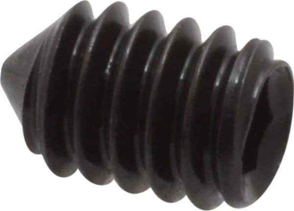 Value Collection - 1/4-20 UNC, 3/8" OAL, Cone Point Set Screw - Grade 8 Alloy Steel, 1/8" Key - USA Tool & Supply