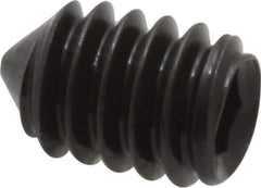 Value Collection - 1/4-20 UNC, 3/8" OAL, Cone Point Set Screw - Grade 8 Alloy Steel, 1/8" Key - USA Tool & Supply