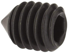 Value Collection - 3/8-16 UNC, 1/2" OAL, Cone Point Set Screw - Grade 8 Alloy Steel, 3/16" Key - USA Tool & Supply