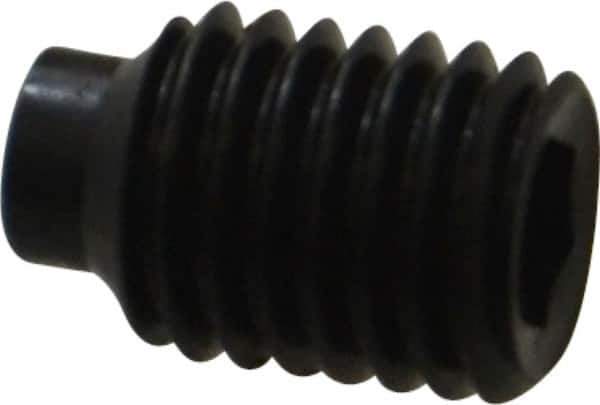 Value Collection - 1/4-28 UNF, 3/8" OAL, Half Dog Point Set Screw - Grade 8 Alloy Steel, 1/8" Key - USA Tool & Supply