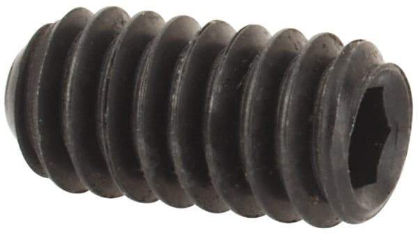 Value Collection - #5-40 UNC, 1/4" OAL, Flat Point Set Screw - Grade 8 Alloy Steel, 1/16" Key - USA Tool & Supply