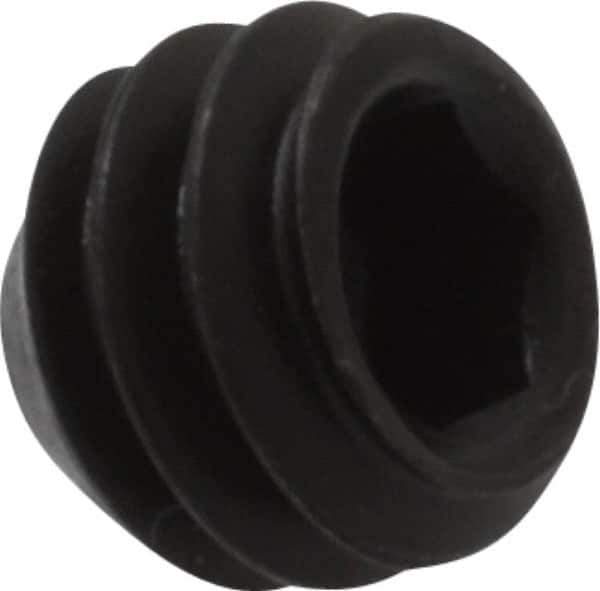 Value Collection - 1/4-20 UNC, 3/16" OAL, Flat Point Set Screw - Grade 8 Alloy Steel, 1/8" Key - USA Tool & Supply