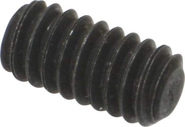 Value Collection - 1/4-20 UNC, 1/2" OAL, Flat Point Set Screw - Grade 8 Alloy Steel, 1/8" Key - USA Tool & Supply