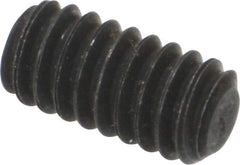 Value Collection - 1/4-20 UNC, 1/2" OAL, Flat Point Set Screw - Grade 8 Alloy Steel, 1/8" Key - USA Tool & Supply