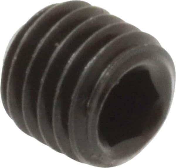 Value Collection - 1/4-28 UNF, 1/4" OAL, Flat Point Set Screw - Grade 8 Alloy Steel, 1/8" Key - USA Tool & Supply