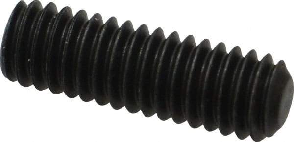 Value Collection - 5/16-18 UNC, 1" OAL, Flat Point Set Screw - Grade 8 Alloy Steel, 5/32" Key - USA Tool & Supply
