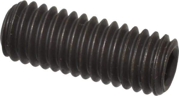 Value Collection - 3/8-16 UNC, 1" OAL, Flat Point Set Screw - Grade 8 Alloy Steel, 3/16" Key - USA Tool & Supply