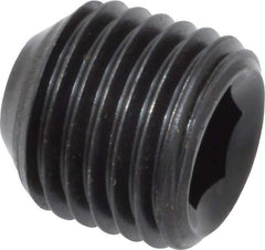Value Collection - 3/8-24 UNF, 3/8" OAL, Flat Point Set Screw - Grade 8 Alloy Steel, 3/16" Key - USA Tool & Supply