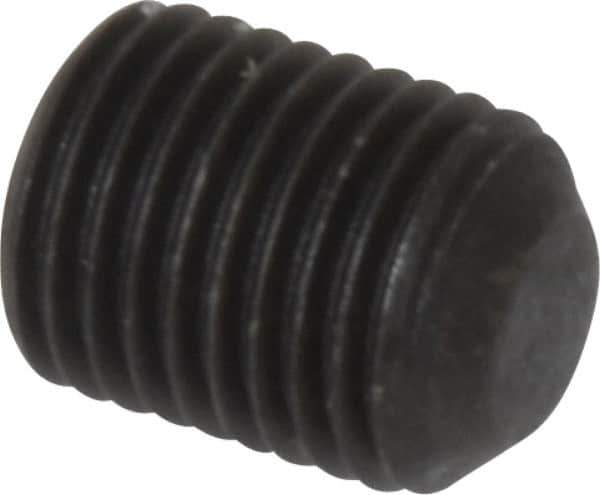 Value Collection - 3/8-24 UNF, 1/2" OAL, Flat Point Set Screw - Grade 8 Alloy Steel, 3/16" Key - USA Tool & Supply
