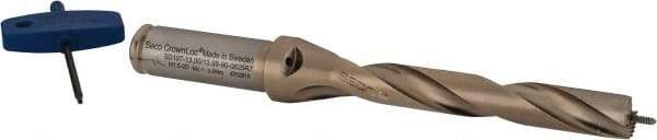 Seco - 13 to 13.99mm Diam, 7xD, 3.543" Max Depth, 5/8" Shank Diam, 4" Flute, 6-19/32" OAL, Replaceable Tip Drill - Series SD107 - USA Tool & Supply