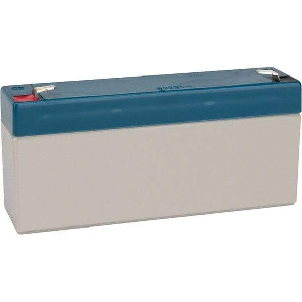 Mule - Lead-Acid, Quick-Disconnect Tab Terminal, 6 Volt, 3.2 Amp, Lead Rechargeable Battery - 6.35mm Tab Width x 0.8mm Tab Thickness, 1.34" Wide x 2.56" High x 5.28" Deep - USA Tool & Supply
